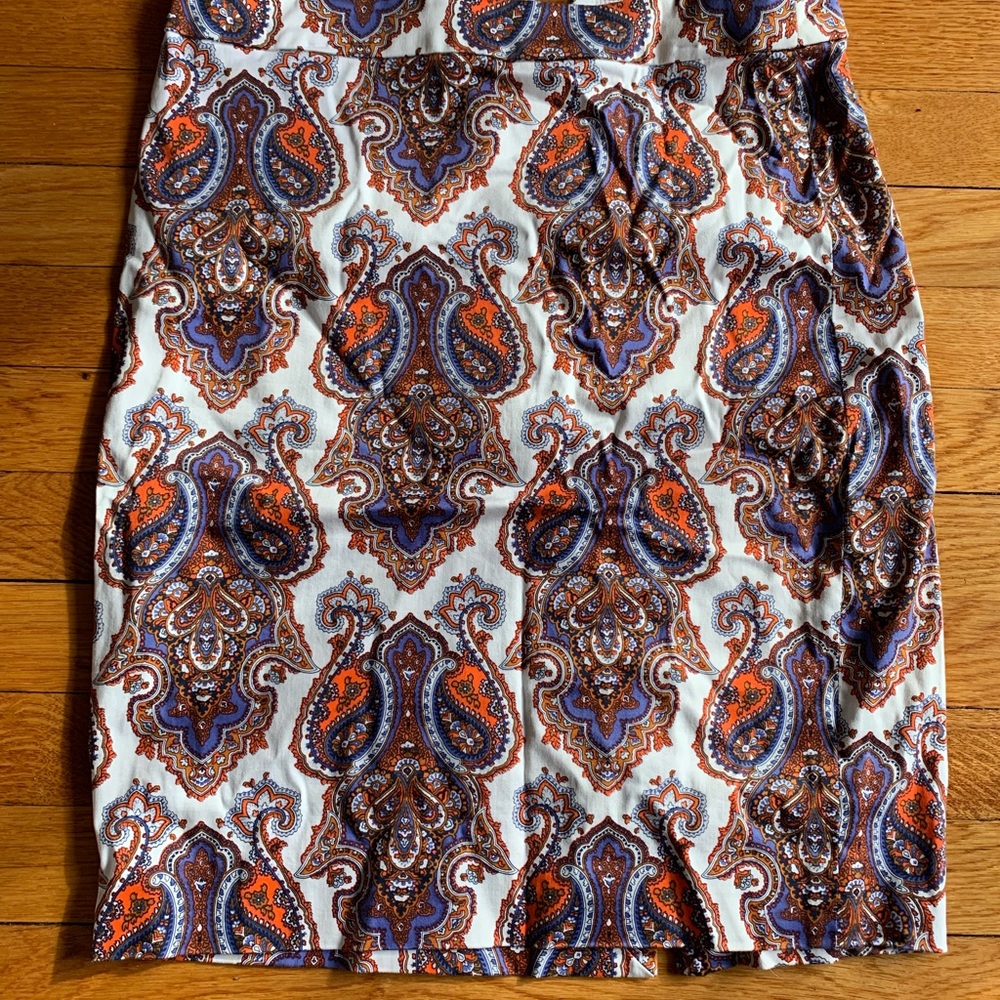 JCREW stretch paisley skirt size 2